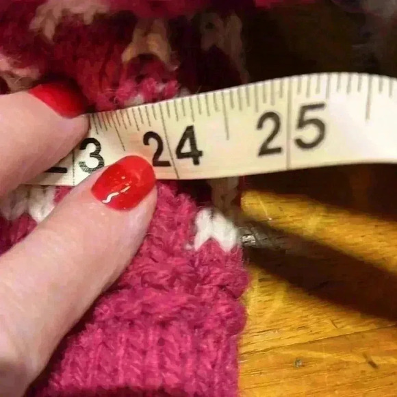 Universal Thread Womens Sweater Dark Pink Tan XL Raglan Sleeves Cropped Chunky - Picture 9 of 11